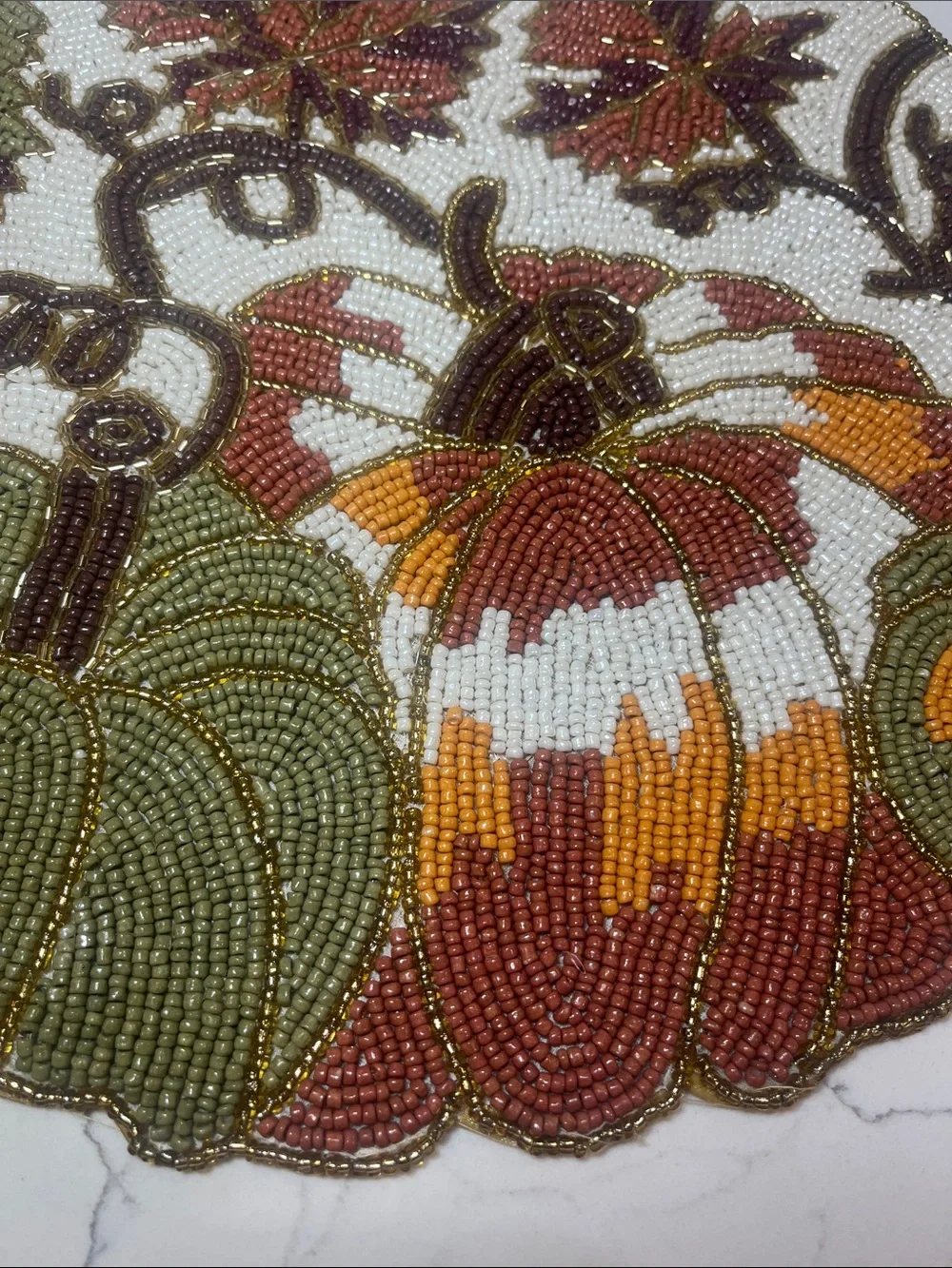 Tahari FALL LEAVES & PUMPKINS Placemat Charger 14” Multicolor Fall Thanksgiving